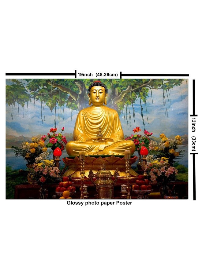 wallpics®Buddha Wallpapers Glossy Photo Paper Poster For Living Room,Bedroom,Office,Kids Room,Hall (13X19) - Image 2