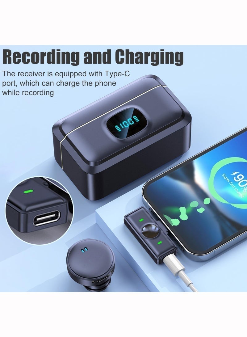 ميكروفون لاسلكي لافالير USB-C للآيفون 15/16/17 وأندرويد | ميكروفون مع إلغاء الضوضاء وحافظة شحن للتصوير، تيك توك، يوتيوب، البث المباشر والمقابلات - Image 5