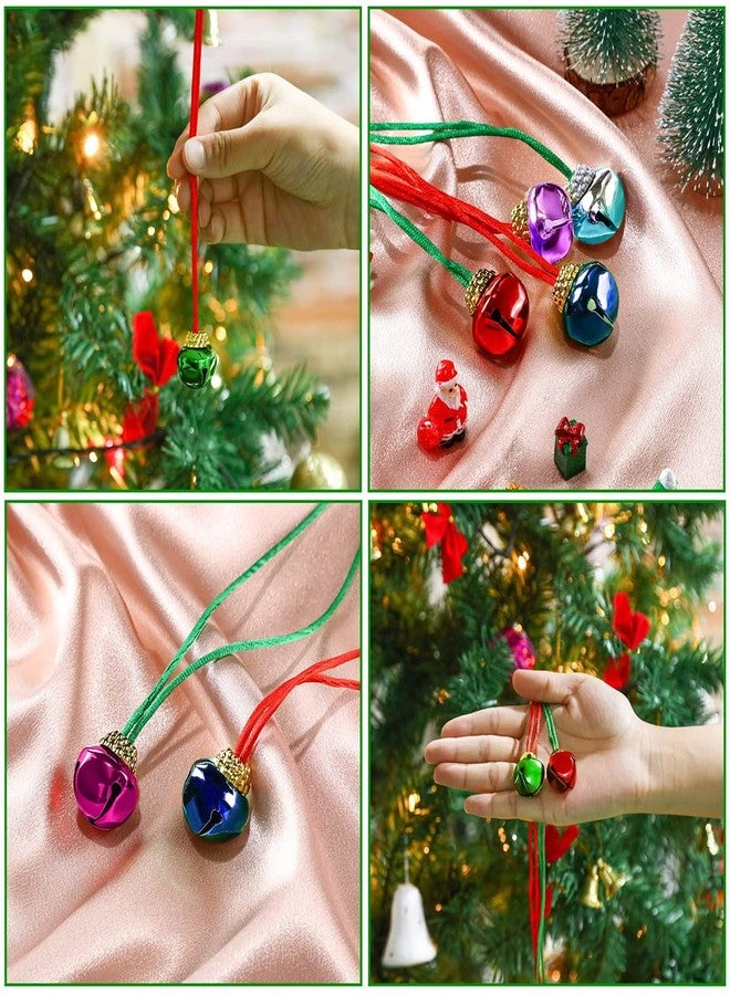 yfstyle Christmas Bell Necklaces Christmas Necklace and Bracelet Set AdjustableRed Green Jingle Bell Necklaces Bell Ornaments for Party-16pcs - Image 3
