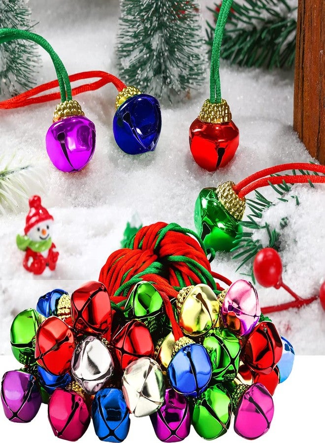 yfstyle Christmas Bell Necklaces Christmas Necklace and Bracelet Set AdjustableRed Green Jingle Bell Necklaces Bell Ornaments for Party-16pcs - Image 4