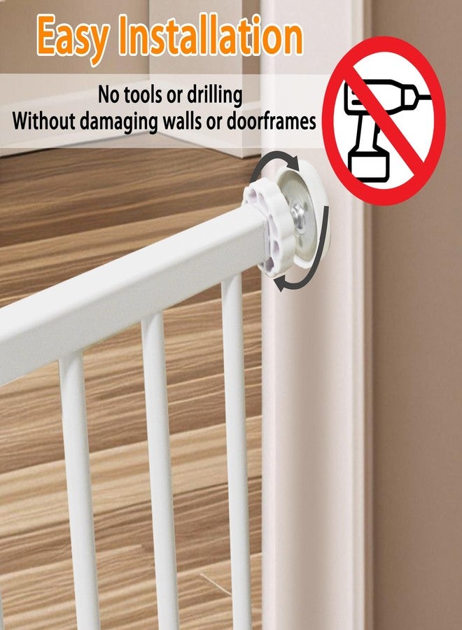 SHYUJAJIE Dog Gate for Small Dogs,Adjustable 18-48" Extra Wide Short Dog Gate for doorways,Low Pet Gate to Step Over for Stairs(White, 10" Height) - Image 4