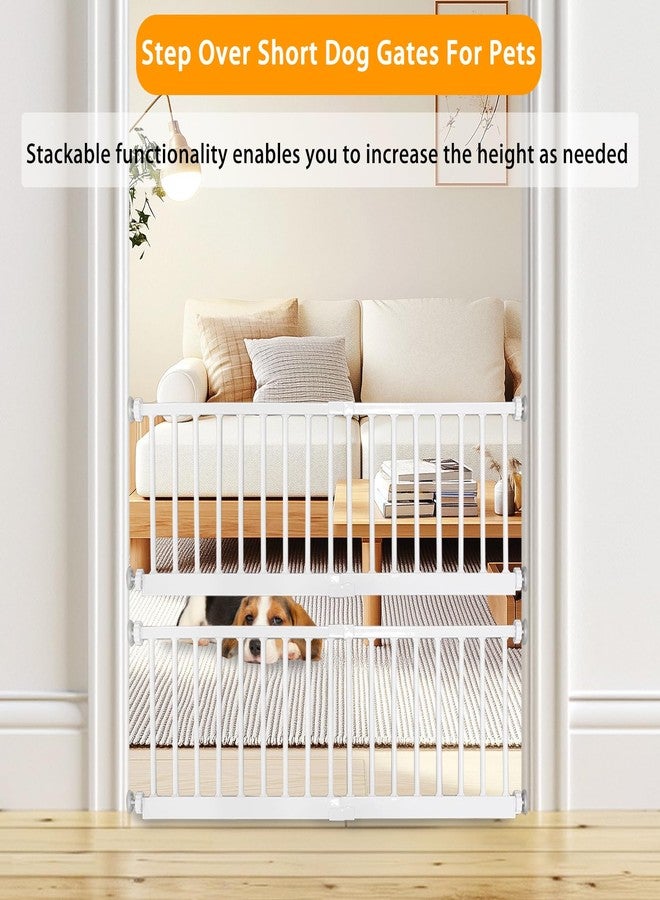 SHYUJAJIE Dog Gate for Small Dogs,Adjustable 18-48" Extra Wide Short Dog Gate for doorways,Low Pet Gate to Step Over for Stairs(White, 10" Height) - Image 3
