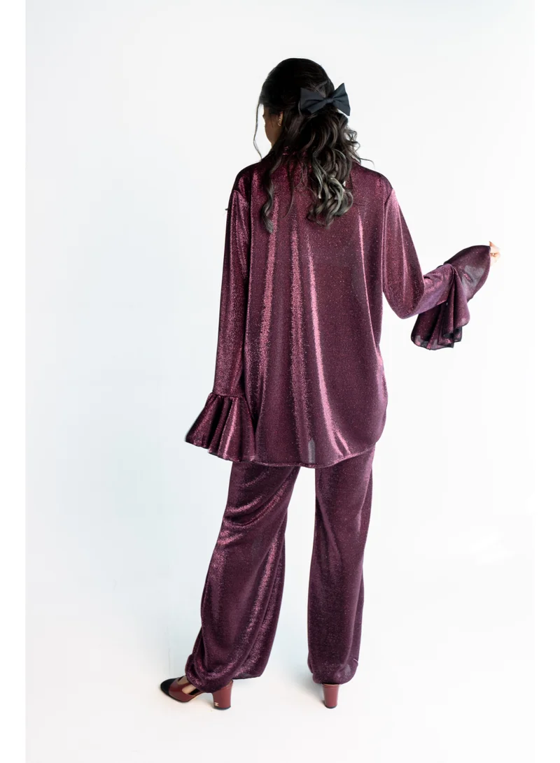 عباءات ريم Purple Lycra Glitter Set