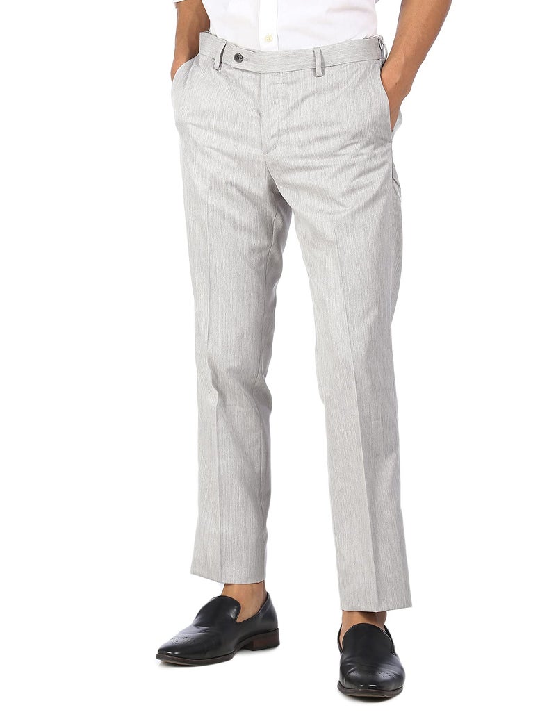 Arrow Men's Solid Tailored Fit Polyester Formal Trouser - Image 1
