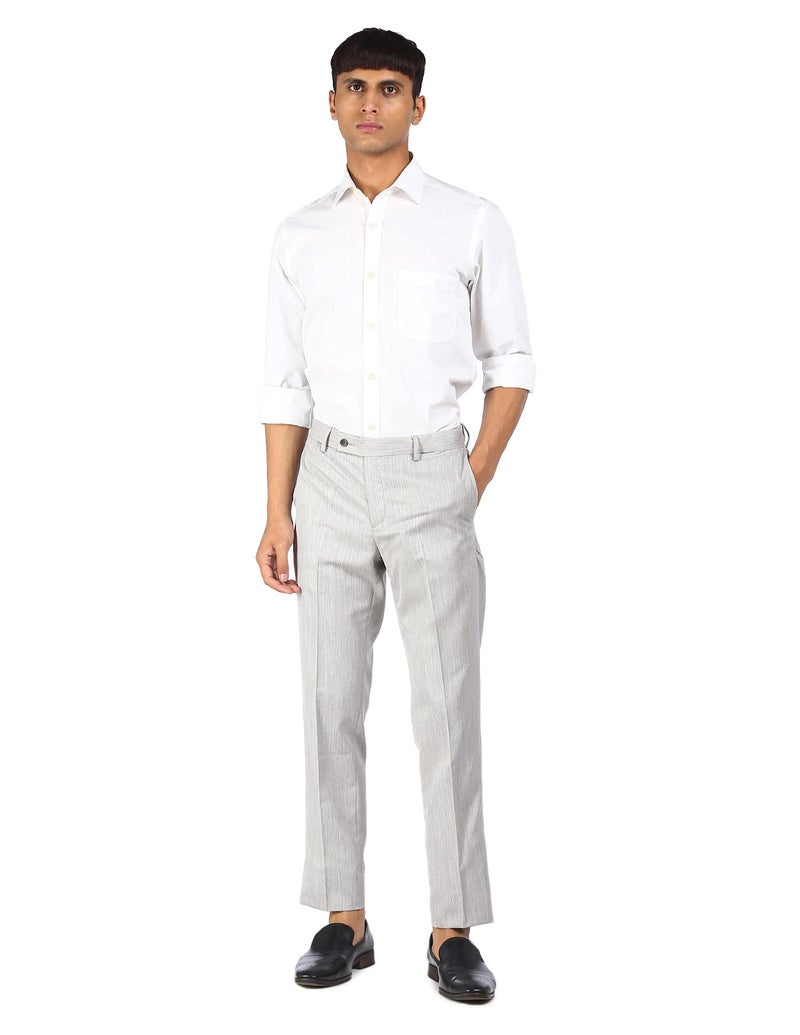 Arrow Men's Solid Tailored Fit Polyester Formal Trouser - Image 2