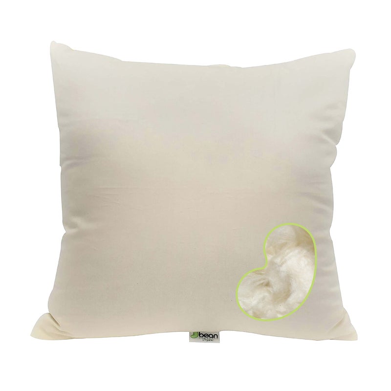 Bean Products Bean Products Kapok Pillow  20 x 20 Euro Size Organic Cotton Vegan Premium Quality  Made in USA Neck Bed Body Floor Cushion Insert Couch Throw Bolster  Organic Eco Friendly Fabric and Fill 