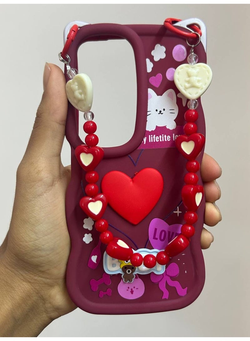 A new cartoon-style back cover in the shape of a heart with the word BABY on it, compatible with the Vivo Y19S phone. - Image 1