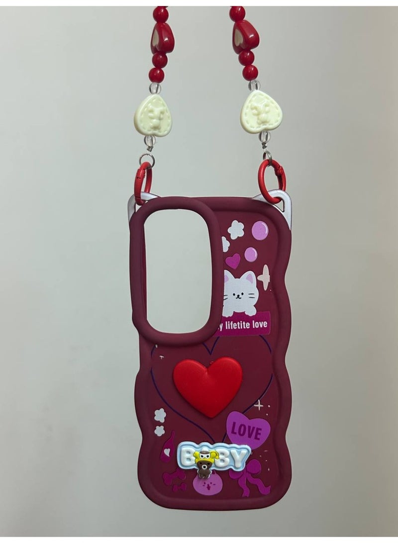 A new cartoon-style back cover in the shape of a heart with the word BABY on it, compatible with the Vivo Y19S phone. - Image 2