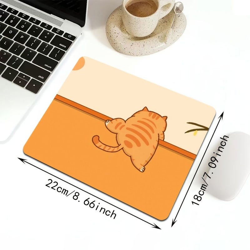 Small Cartoon Cat Non Slip Mouse Pad 18x22cm For PC Gamers - Image 3