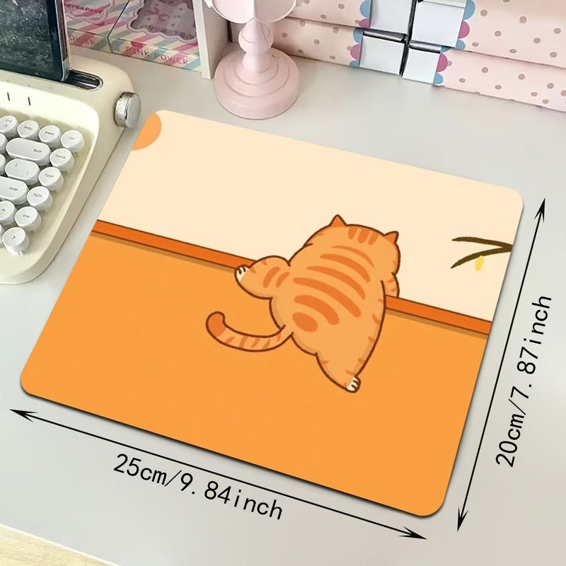 Small Cartoon Cat Non Slip Mouse Pad 18x22cm For PC Gamers - Image 5
