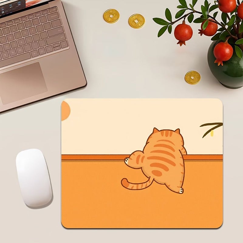 Small Cartoon Cat Non Slip Mouse Pad 18x22cm For PC Gamers - Image 4