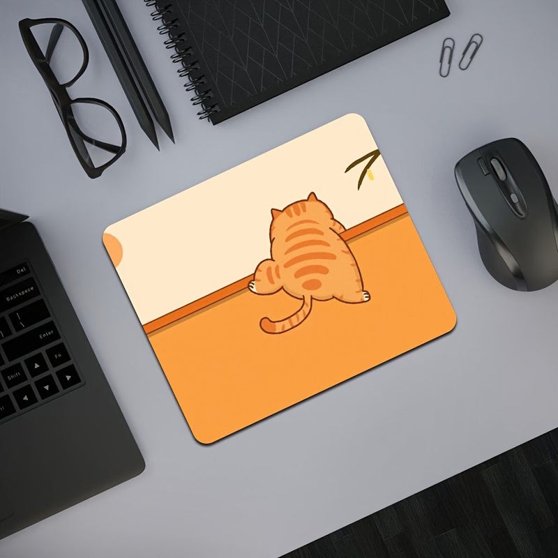 Small Cartoon Cat Non Slip Mouse Pad 18x22cm For PC Gamers - Image 2
