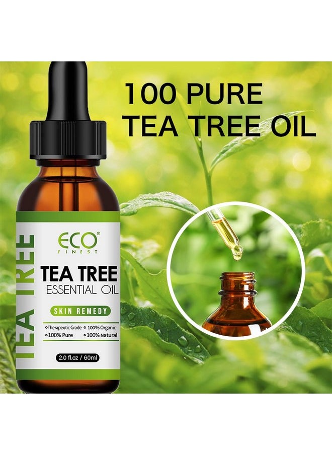 ECO finest - Organic Tea Tree Oil For Skin 60Ml Aceite De Arbol De Te 100% Pure Tea Tree Oil Essential For Face Hair Acne Blemishes & Nails Natural - Image 1