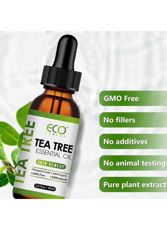 ECO finest - Organic Tea Tree Oil For Skin 60Ml Aceite De Arbol De Te 100% Pure Tea Tree Oil Essential For Face Hair Acne Blemishes & Nails Natural - Image 1