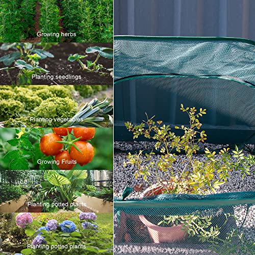 ANC POP Pop Up Mesh Plant Cover,40'' x 40'' x 30'' Plant Protector for Raised Garden & Flower Bed, Net Cage Plant Guard for Fruits, Vegetables, Seedlings and Herbs, 8 Ground Stakes for Fixing - Image 4