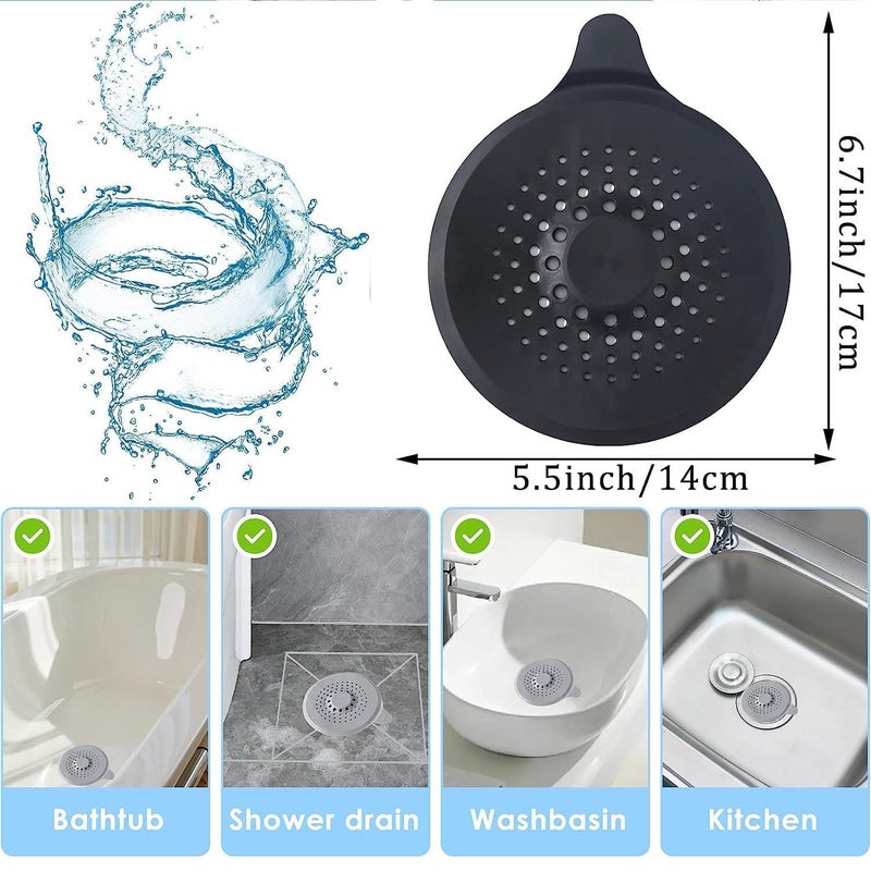 JZS Floor Drain Cover, 4 PCS Shower Drain Stopper with Sucker, Silicone Drain Cover with Easy to Install and Clean, Shower Drain Filter for Kitchen, Laundry, Toilet and More (Circle, Black) - Image 5