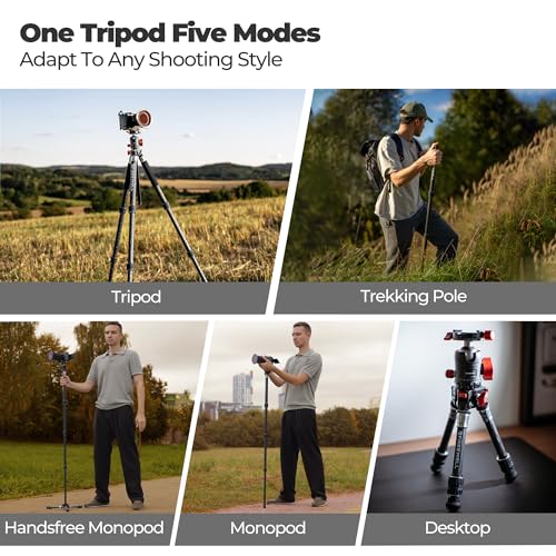 FreeWell The Real MultiTripod 5in1 Carbon Fiber Design for Cameras Smartphones Tripod Monopod Trekking Pole Desktop Mode Up to 20kg Payload - Image 3