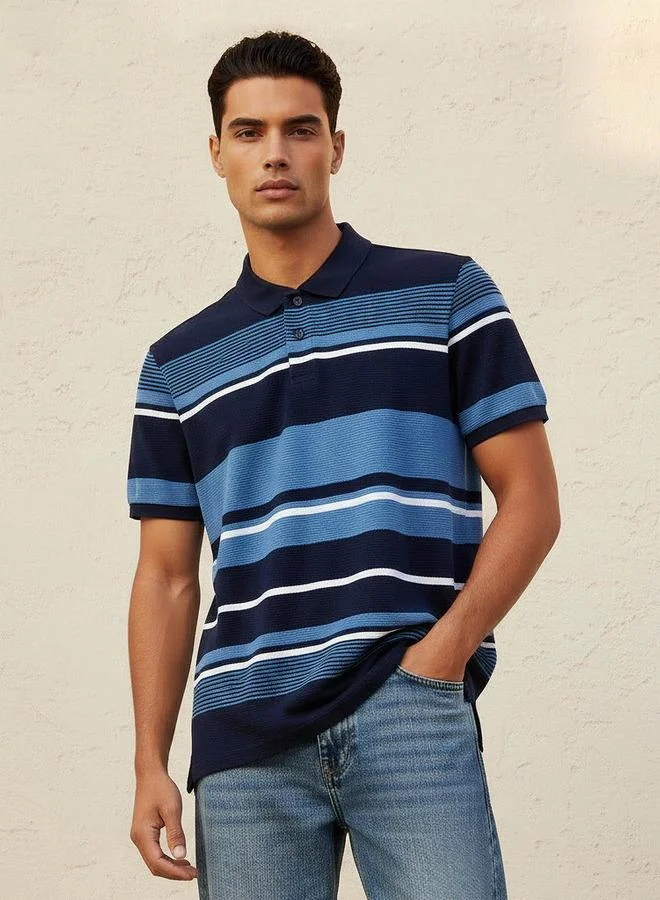Splash FAV Basic Short Sleeves Striped Polo T-shirt