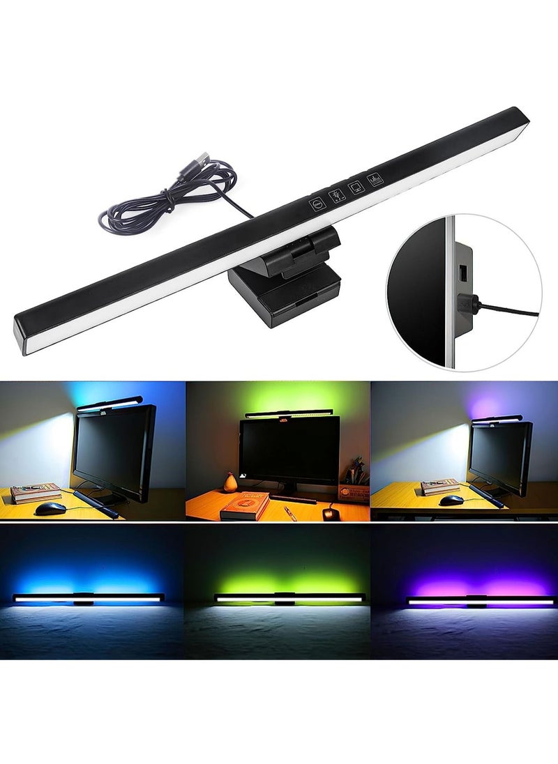 Generic - Glare-Free Screen Monitor Light Bar, USB LED Desk Lamp with 3 Color Temperature Modes, 7 RGB Light Modes with Stepless Dimming for Home/Office - Image 1