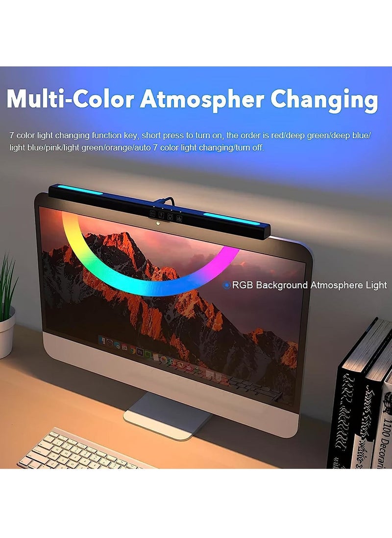 Generic - Glare-Free Screen Monitor Light Bar, USB LED Desk Lamp with 3 Color Temperature Modes, 7 RGB Light Modes with Stepless Dimming for Home/Office - Image 1