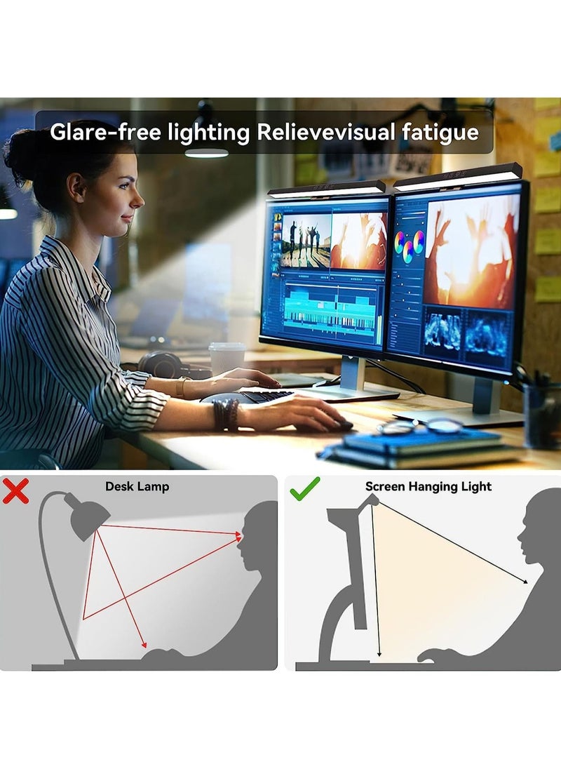 Generic - Glare-Free Screen Monitor Light Bar, USB LED Desk Lamp with 3 Color Temperature Modes, 7 RGB Light Modes with Stepless Dimming for Home/Office - Image 1