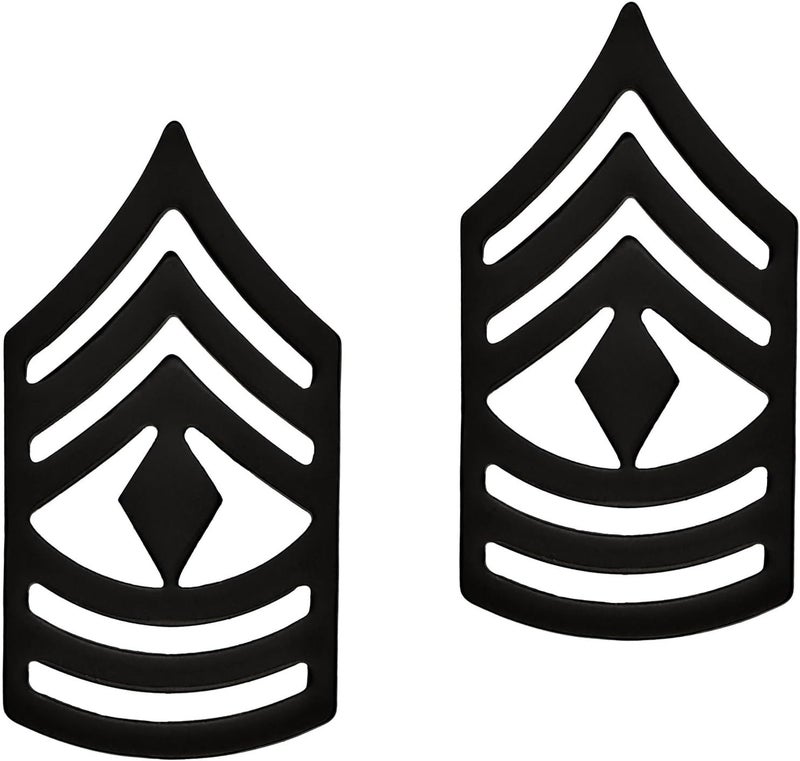 US Army Black Metal Subdued Pin-On Rank