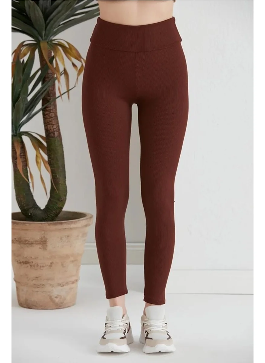 Swana Women's Ribbed High Waist Slimming Leggings