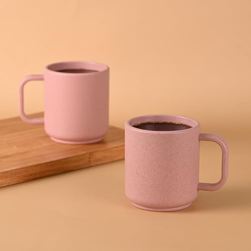 Eha Earth Friendly Java Coffee Mug | Mugs for Gift Made with Rice Husk Biocomposite | Coffee Mugs Set of 2, 350ml | Microwave Safe Mugs for Coffee (Reheat Only) | Coffee Cups and Mugs | Innocent - Image 1
