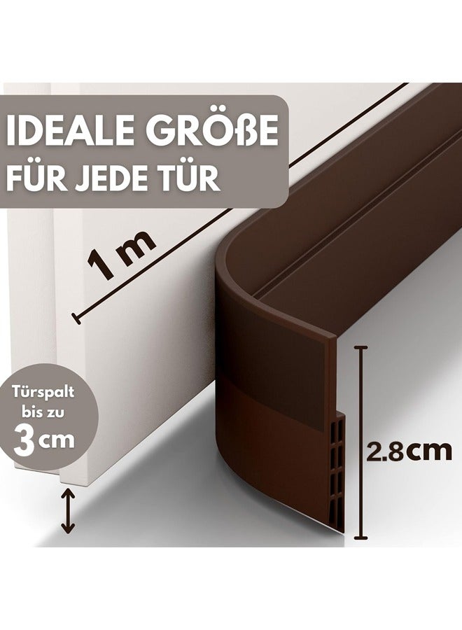 Quivlox Door Draft Stopper, Under Door Sweep for Exterior & Interior Doors, Weather Stripping Door Seal, Garage Window Blocker Noise Cold Air Insulation, Draft Guard Brown 1" W x 39" L  - Image 3