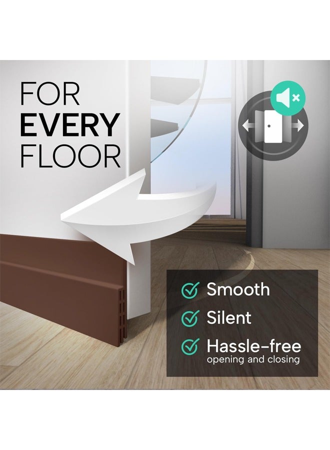 Quivlox Door Draft Stopper, Under Door Sweep for Exterior & Interior Doors, Weather Stripping Door Seal, Garage Window Blocker Noise Cold Air Insulation, Draft Guard Brown 1" W x 39" L  - Image 5