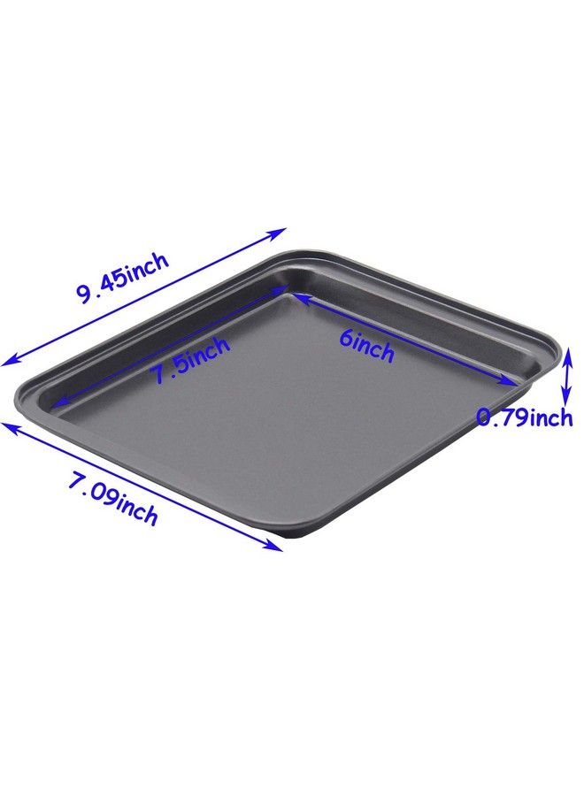 HYTK 2 Small Baking Sheets 9.45 X 7.09 Inch (Inner 7.5X6) Mini Cookie Tray Toaster Conventional Oven Pan Nonstick No Warp Magnetic Bakeware For 1 Or 2 Person - Image 3