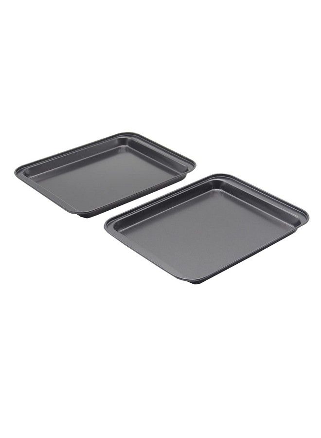 HYTK 2 Small Baking Sheets 9.45 X 7.09 Inch (Inner 7.5X6) Mini Cookie Tray Toaster Conventional Oven Pan Nonstick No Warp Magnetic Bakeware For 1 Or 2 Person - Image 4