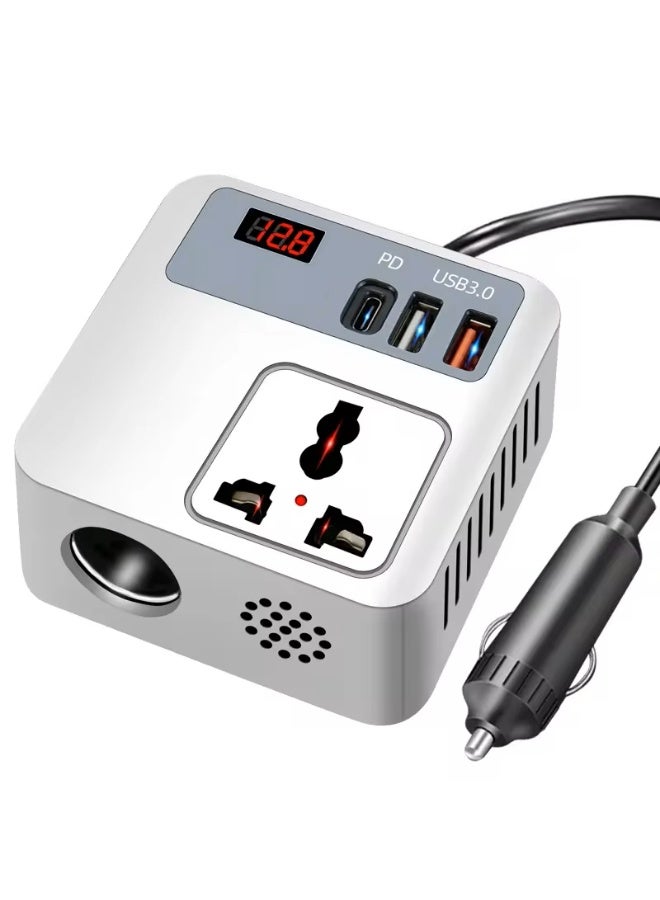 Mini Car Inverter–12V to 220V Portable Power Converter, USB & AC Outlets for Car Electronics, Travel, and Emergency Use - Image 1