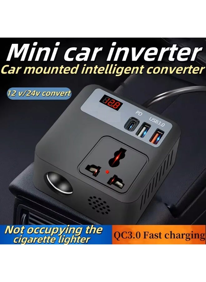 Mini Car Inverter–12V to 220V Portable Power Converter, USB & AC Outlets for Car Electronics, Travel, and Emergency Use - Image 2