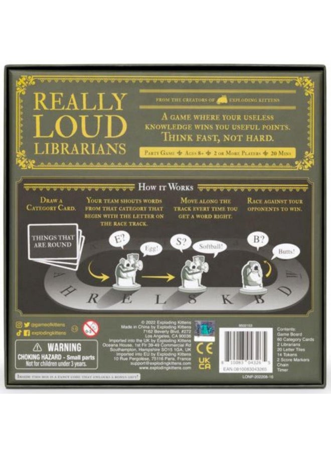 Exploding Kittens LLC Exploding Kittens LLC Really Loud Librarians - Fast-Paced Word-Shouting Board Game for Kids 8-12, Adults, Family Night Fun & Parties  - Image 3