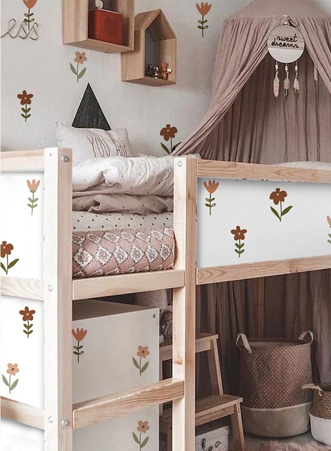 DUNISO Boho Floral Wall Decal for Kids, PVC Waterproof Decals, Wall Stickers for Kids Room, DIY Art Decal for Children Baby Kids Boy Girl Bedroom Decoration - Image 2