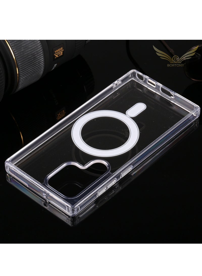 BORTONY Galaxy S22 Ultra Case, Clear Magnetic Case with Built-in Magnets Compatible with MagSafe, Crystal Clear Slim Soft TPU Cover for Samsung Galaxy S22 Ultra 6.8"- Clear - Image 3