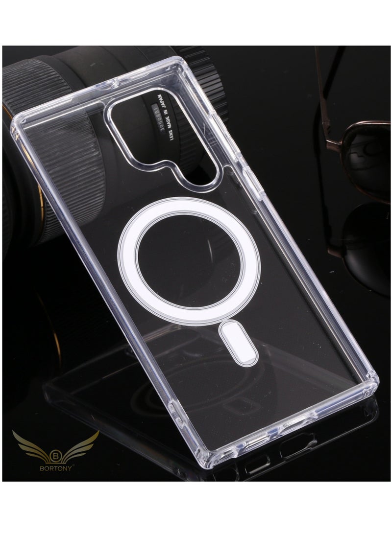 BORTONY Galaxy S22 Ultra Case, Clear Magnetic Case with Built-in Magnets Compatible with MagSafe, Crystal Clear Slim Soft TPU Cover for Samsung Galaxy S22 Ultra 6.8"- Clear - Image 5