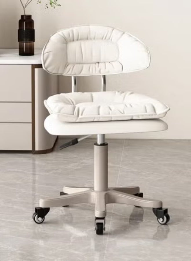 Tanwer Soft Cushioned Swivel Stool with Wheels, Adjustable Height, Cloud Style Makeup Chair for Beauty & Home Use - Image 2