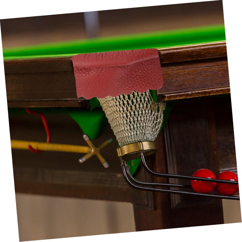 Leather Covered Replacement Nets For Pool Table Billiard Pockets 6 Piece Set - Image 3