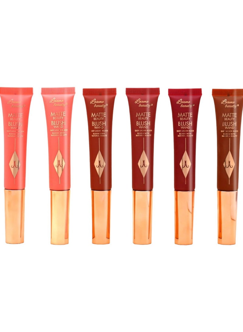 LOVEME BEAUTY 6 pieces MATTE BEAUTY BLUSH WAND BLOOM WITH NATURAL BEAUTY 