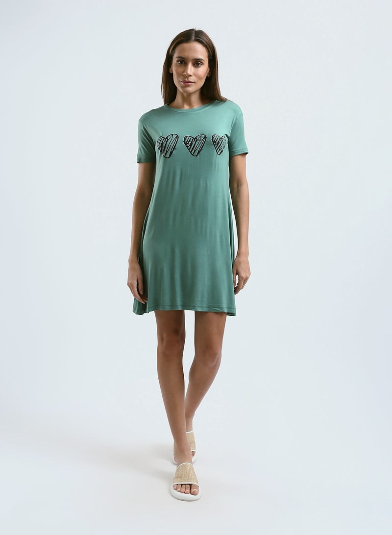 Mesery Sleepshirt Cotton Short Sleeves Printed  - Image 1