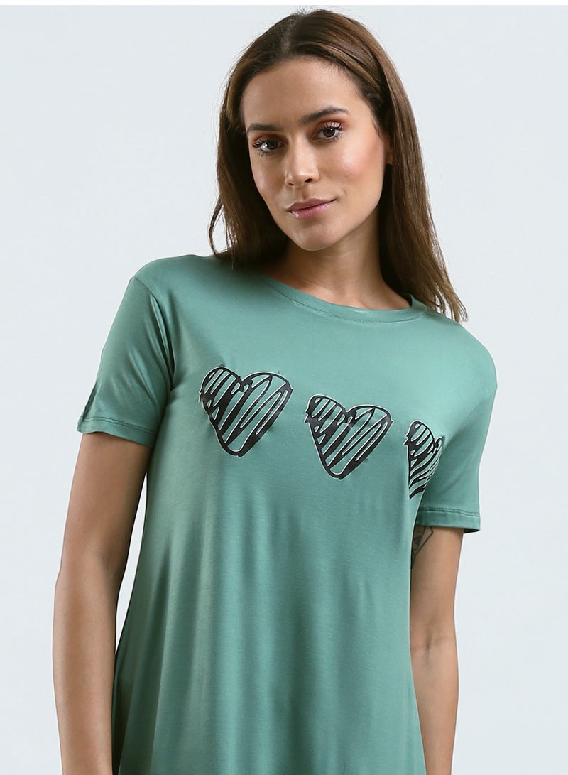 Mesery Sleepshirt Cotton Short Sleeves Printed  - Image 4