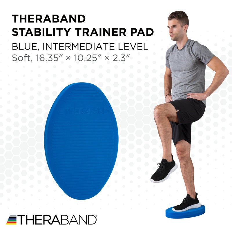 THERABAND Stability Trainer Pad, Intermediate Level, Soft, Blue Foam Balance Pad for Physical Therapy, Exercise Pad for Core Strength, Lightweight Non-Slip Balance Trainer, Portable Foam Pad for Home or Clinic Use - Image 2
