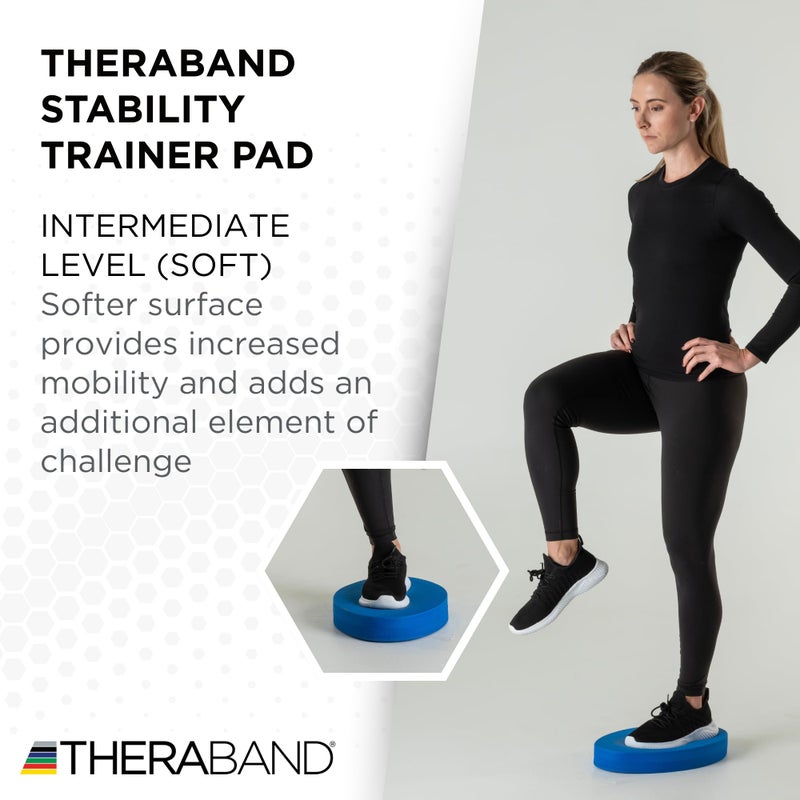 THERABAND Stability Trainer Pad, Intermediate Level, Soft, Blue Foam Balance Pad for Physical Therapy, Exercise Pad for Core Strength, Lightweight Non-Slip Balance Trainer, Portable Foam Pad for Home or Clinic Use - Image 4