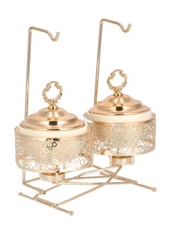 La Mesa 2 pieces Round Food Warmer Set With Candle Stand  - Image 3