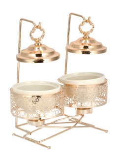 La Mesa 2 pieces Round Food Warmer Set With Candle Stand  - Image 2