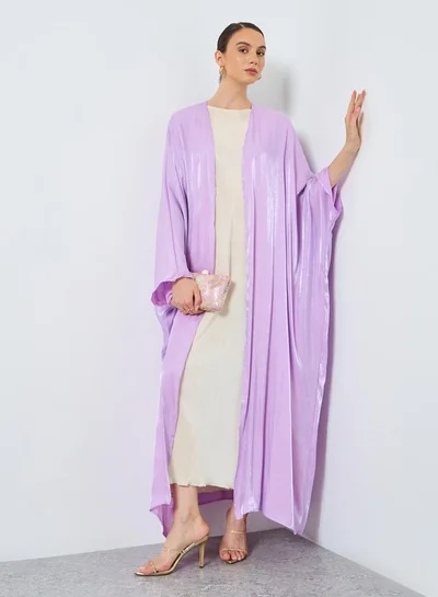 تايك تو عباية مفتوحة بأكمام خفاش معدنية من تيك تو