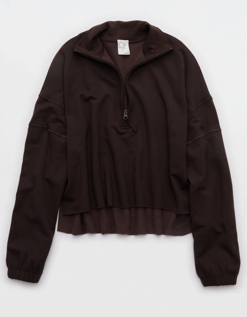 Aerie  OFFLINE By Aerie OTT Seamed Quarter Zip Sweatshirt for Women | Best Price UAE
