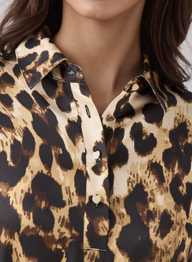 Splash FAV Animal Print Shirt Dress with Tie-Up Detail - Image 5